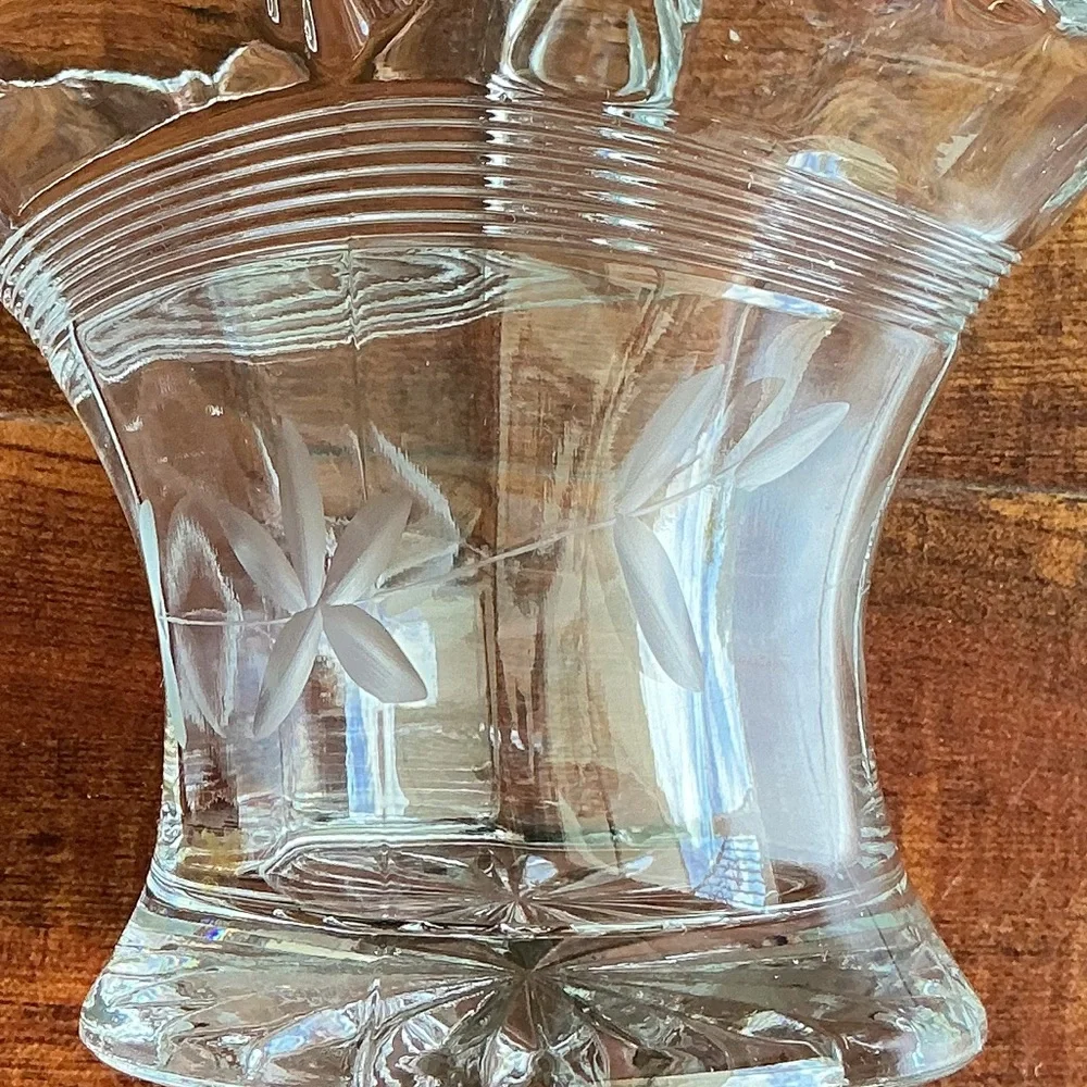 Duncan & Miller etched glass bride's basket